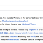 A Screenshot of the beginning of the "Middle Ages"-Wikipedia article.
